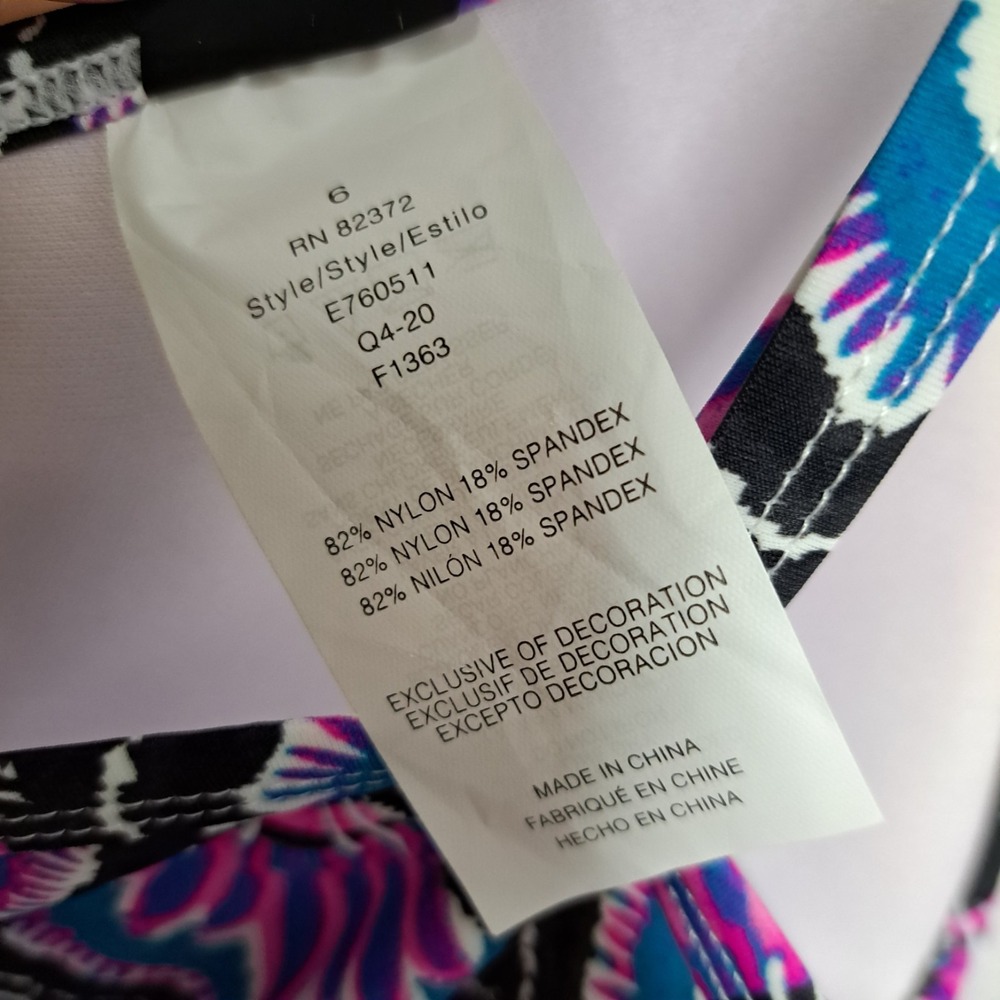 Island Escape Tankini Top Women's Size 6 Multicolor Swimsuit NWT - Picture 3 of 4